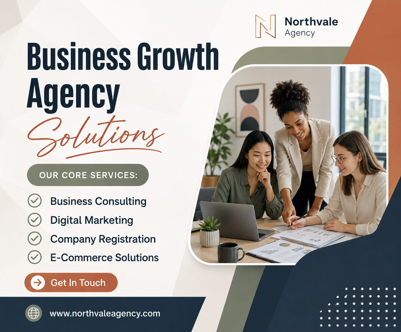 Teal and White Corporate Business Services Facebook Post