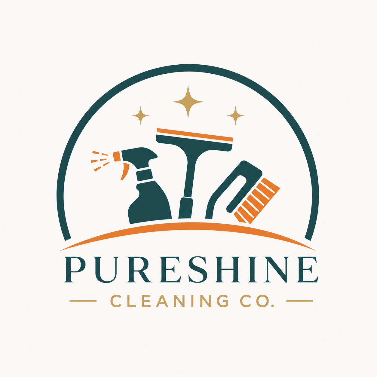 White And Blue Modern Cleaning Services Logo