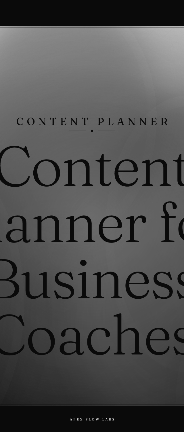 Content Planner for Business Coaches