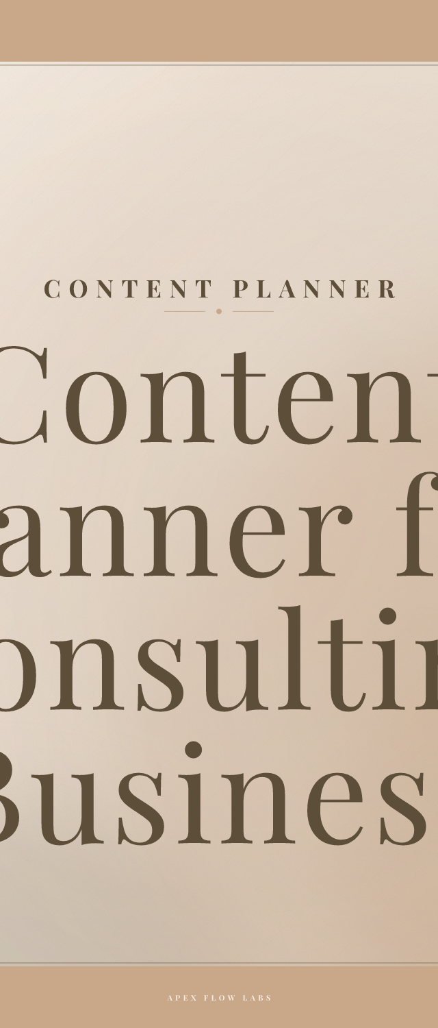 Content Planner for Consulting Business Ebooks