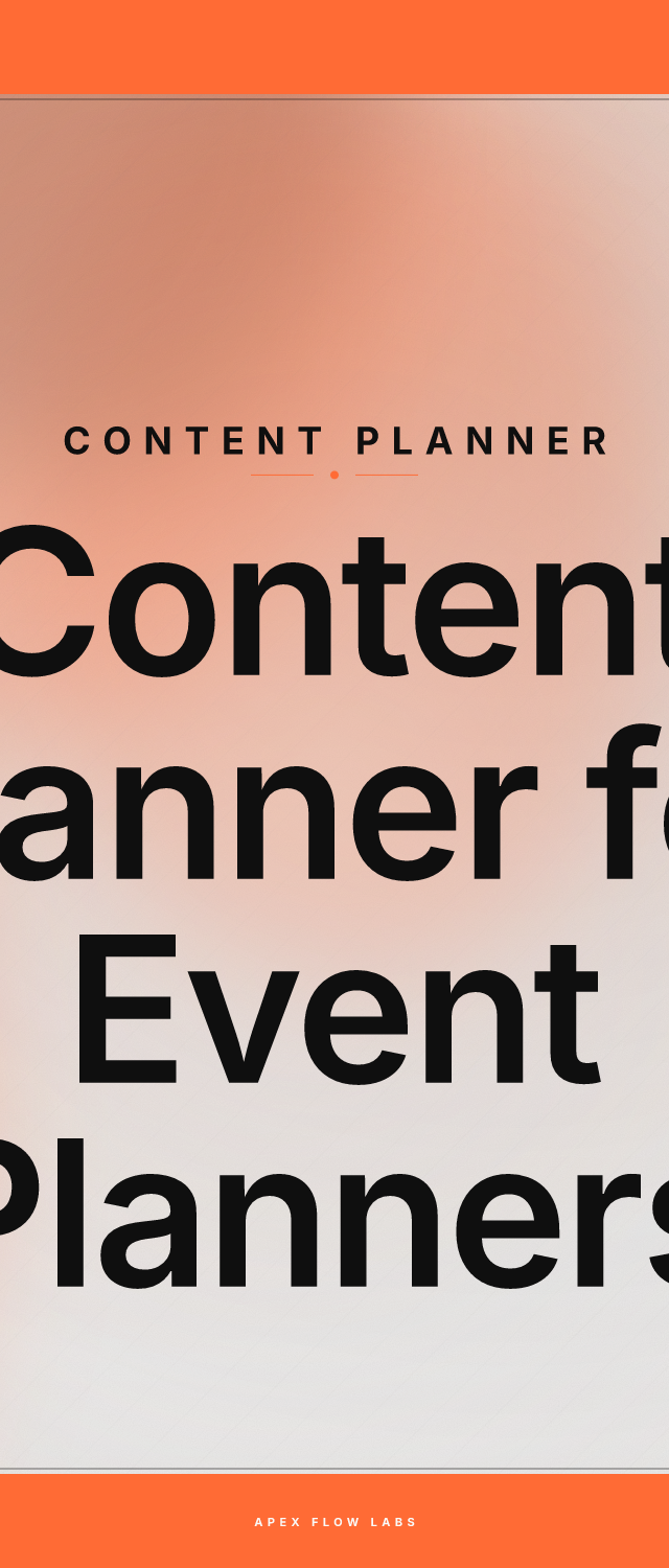Content Planner for Event Planners