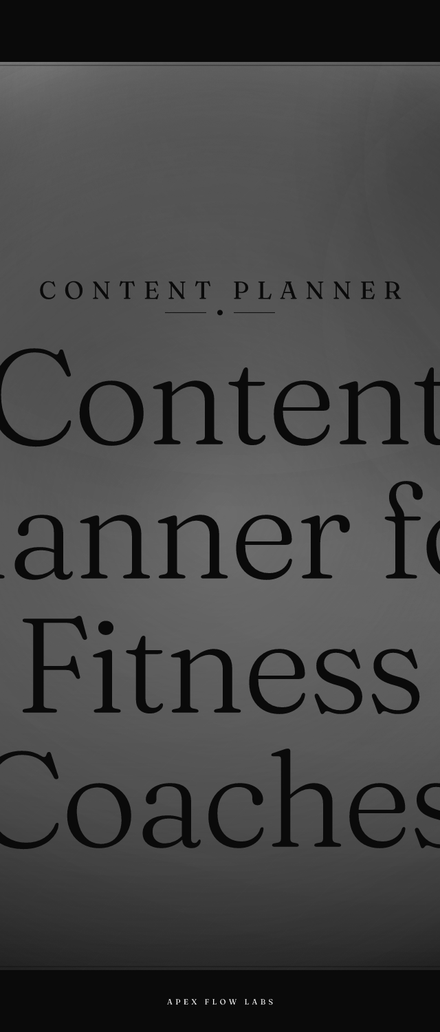 Content Planner for Fitness Coaches
