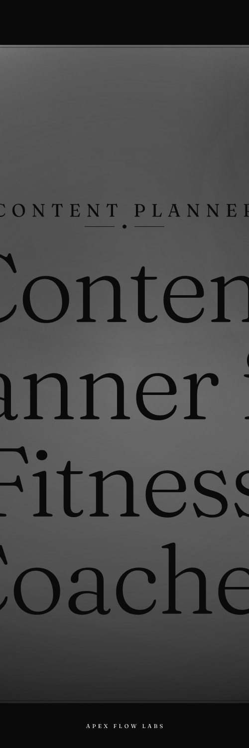 Content Planner for Fitness Coaches