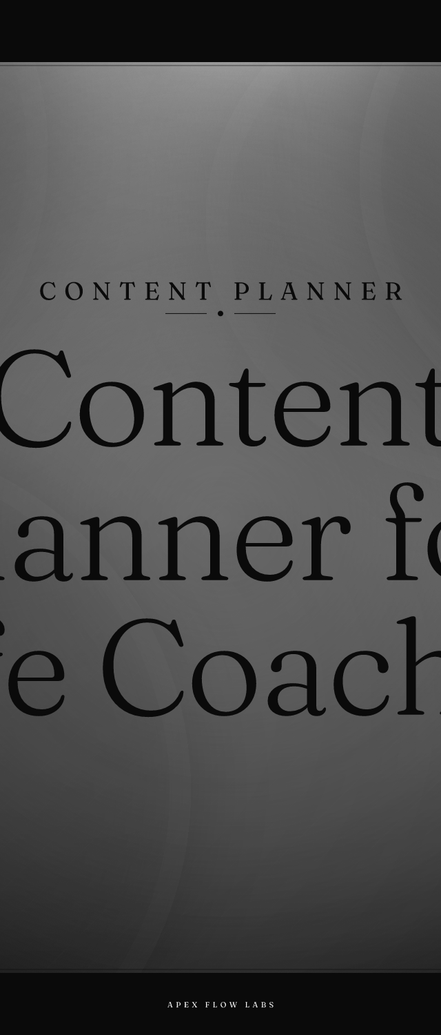 Content Planner for Life Coaches