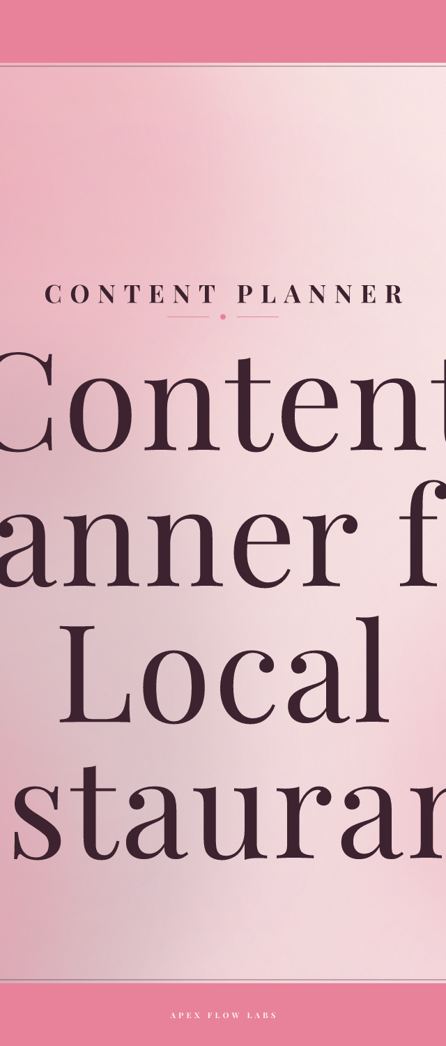 Content Planner for Local Restaurants