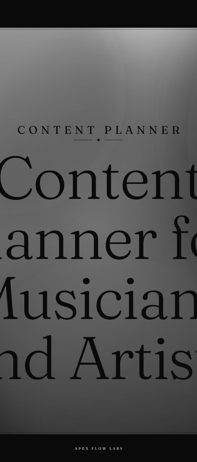 Content Planner for Musicians and Artists