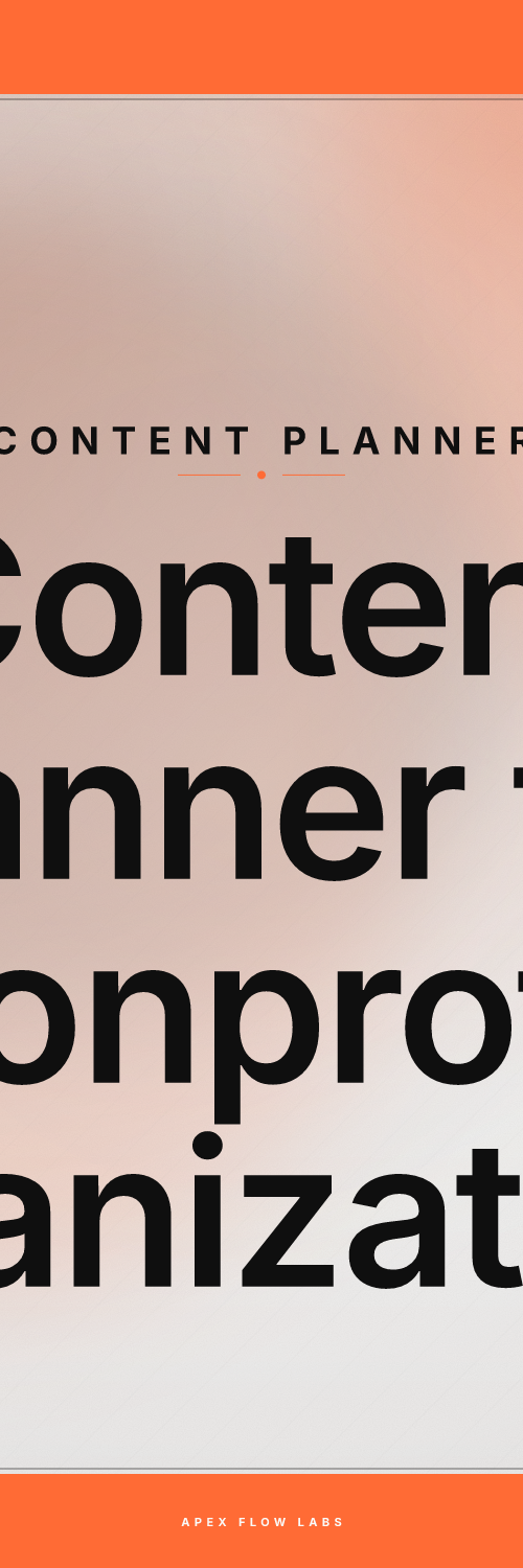 Content Planner for Nonprofit Organizations