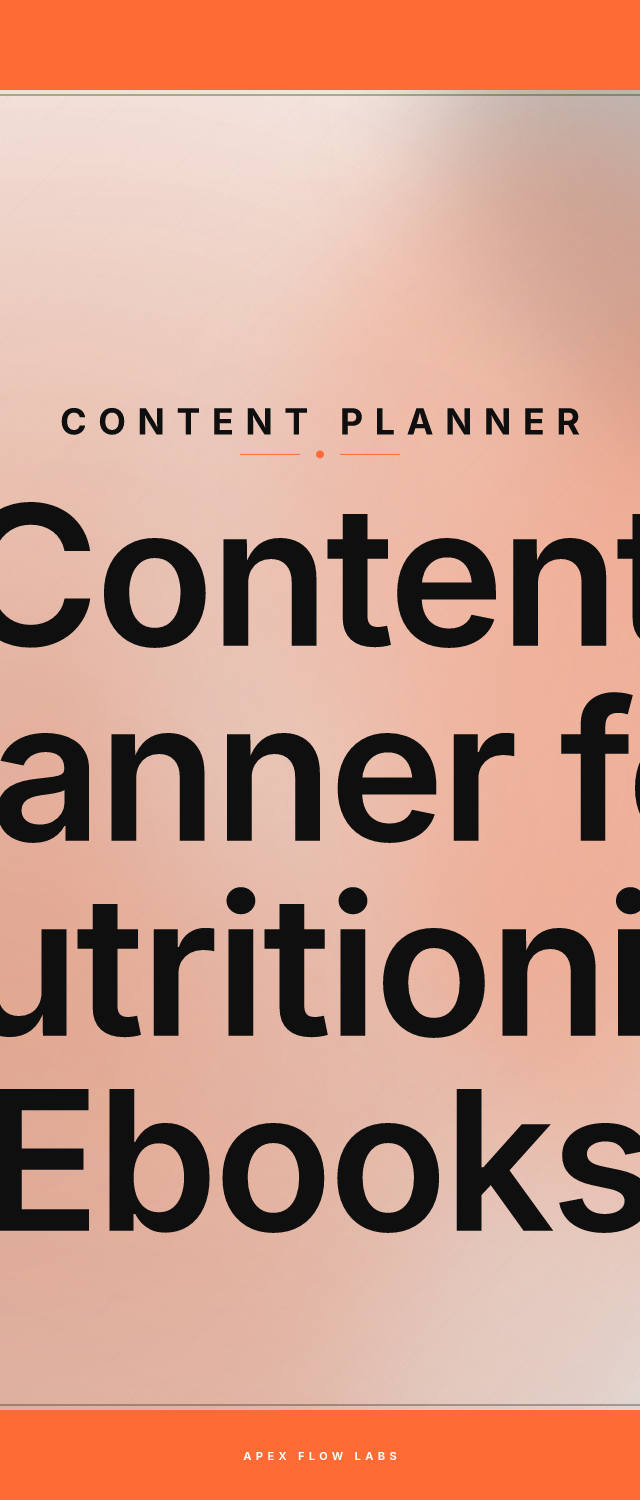 Content Planner for Nutritionist Ebooks