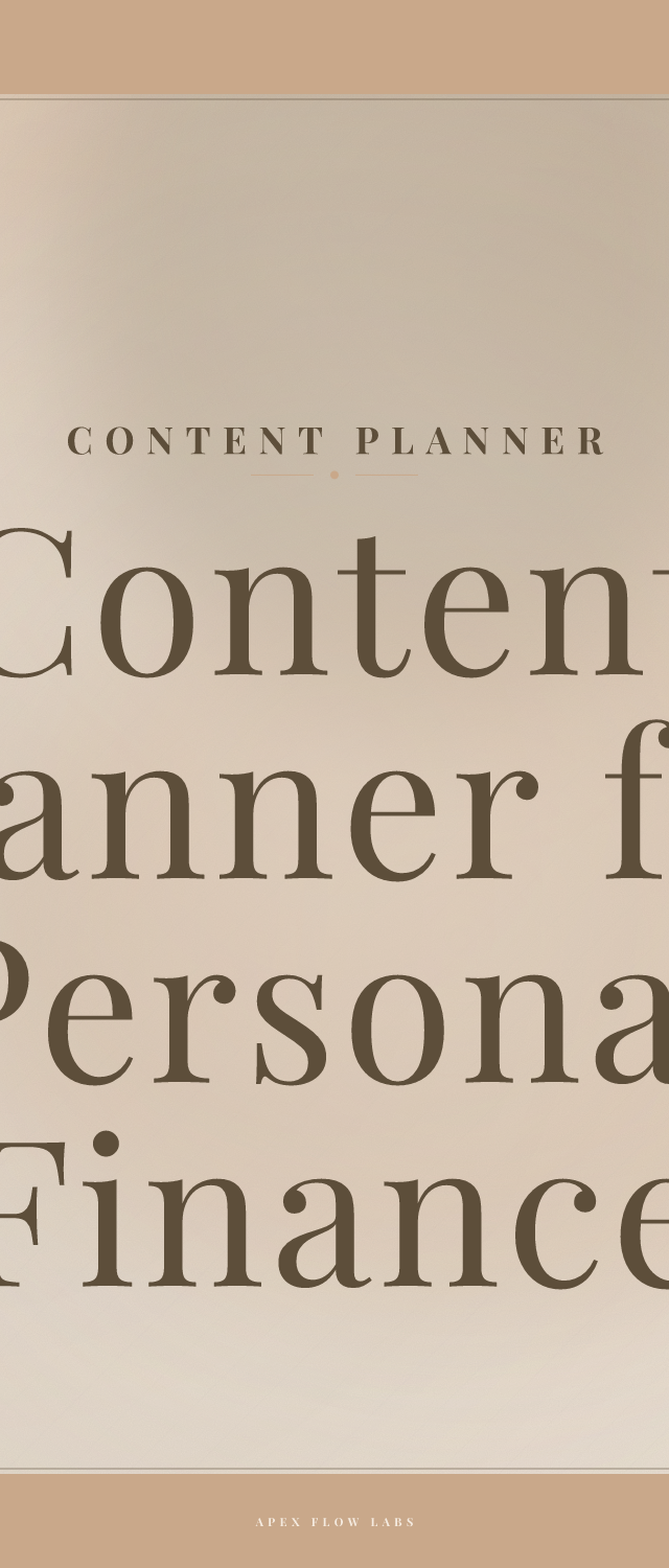 Content Planner for Personal Finance Bloggers