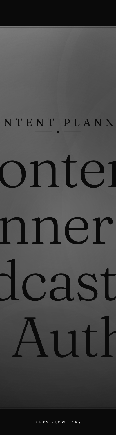 Content Planner for Podcasters and Authors