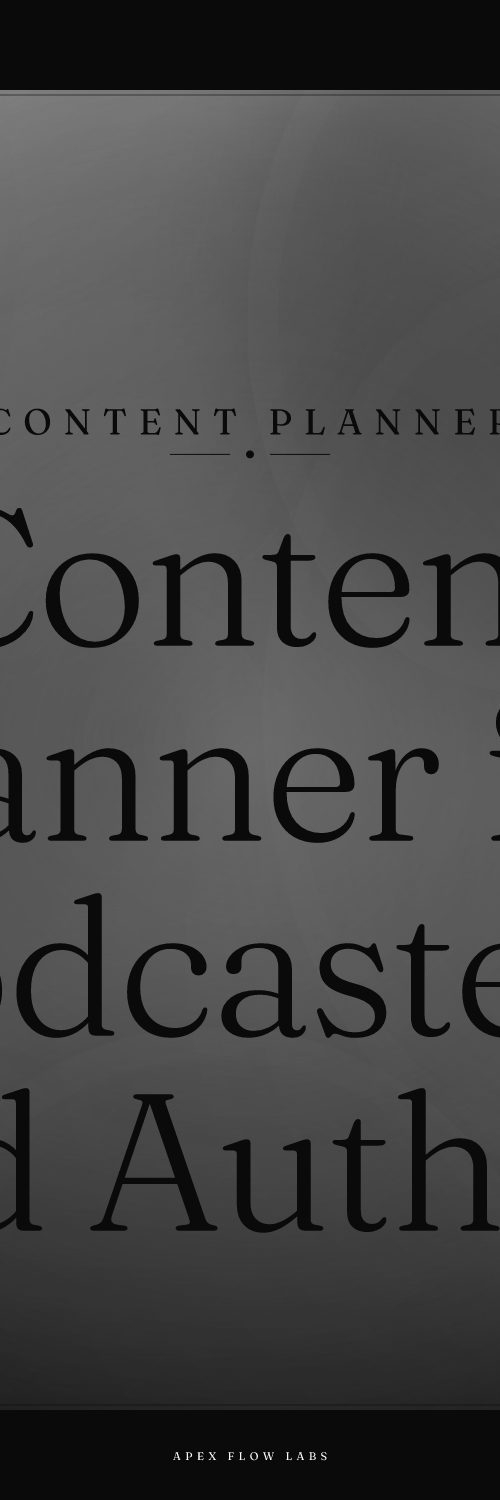 Content Planner for Podcasters and Authors
