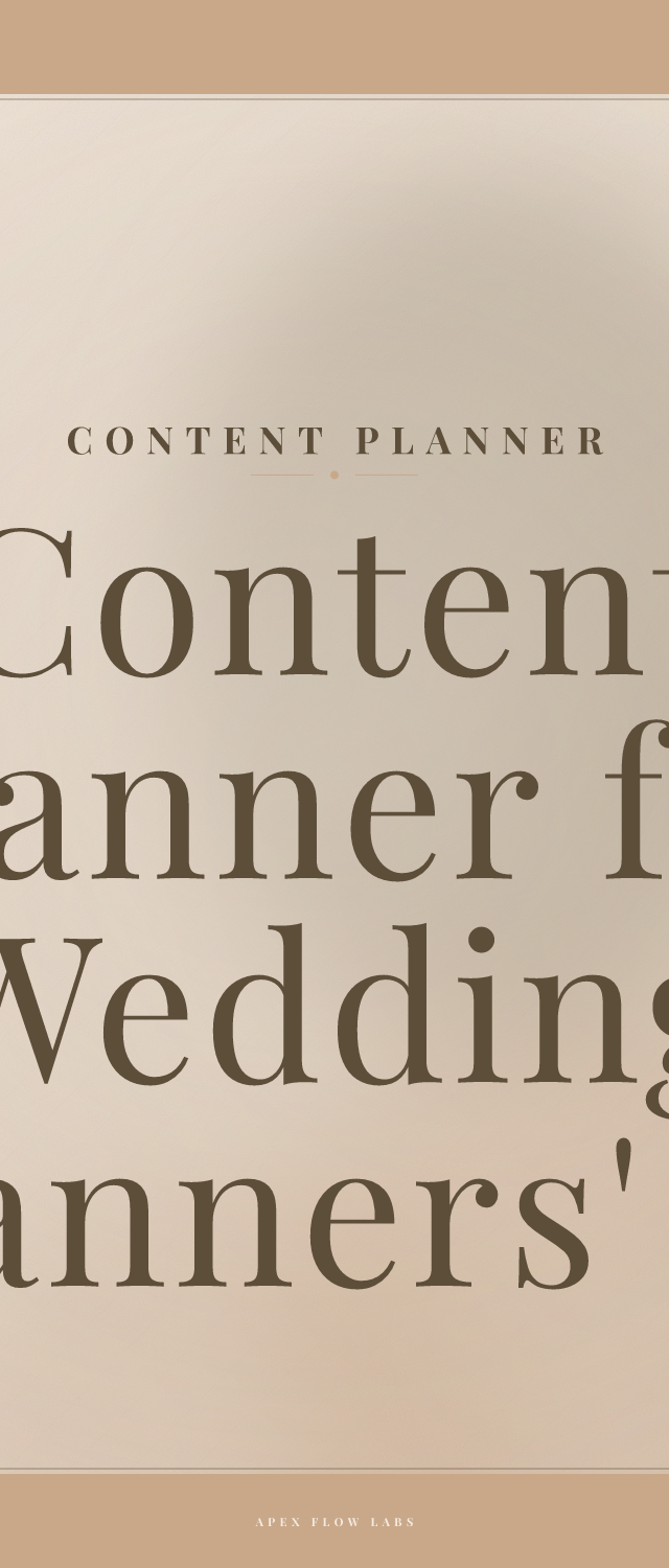 Content Planner for Wedding Planners' IG Stories