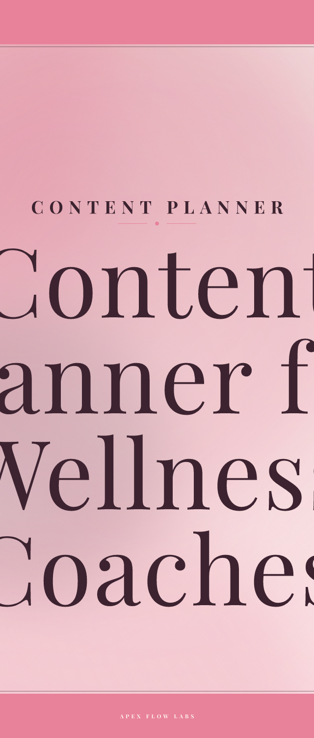 Content Planner for Wellness Coaches