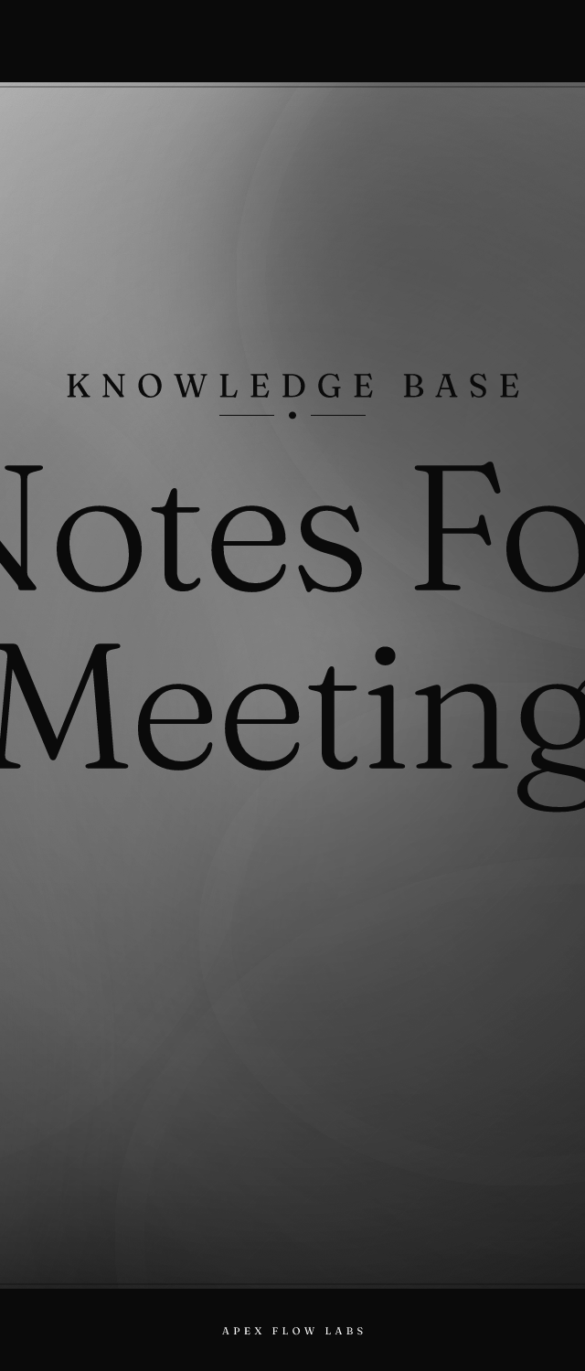 Notes For Meeting