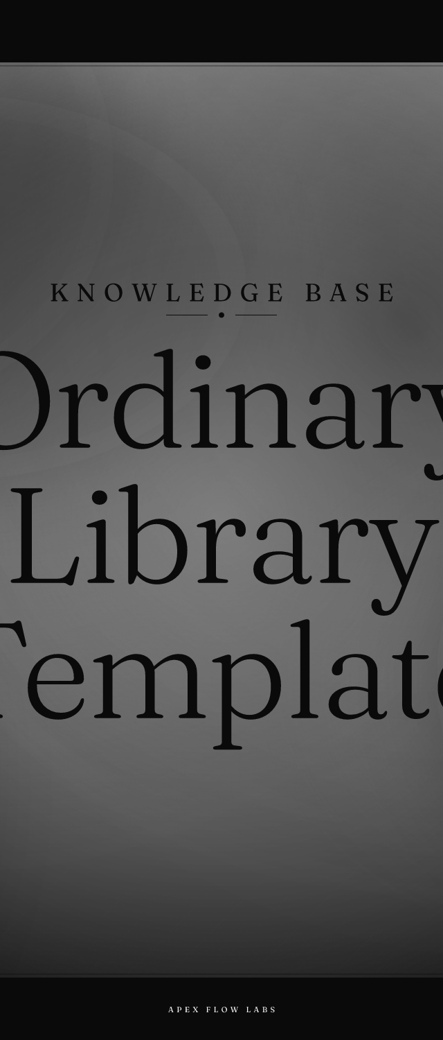 Ordinary Library Template