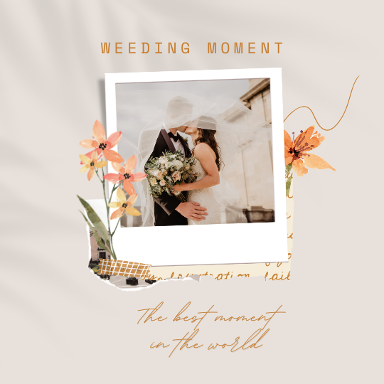 Wedding Moment Scrapbook Photo Instagram Post — A Canva template pack for creating Instagram posts that capture wedding moments in a scrapbook photo style, ideal for co