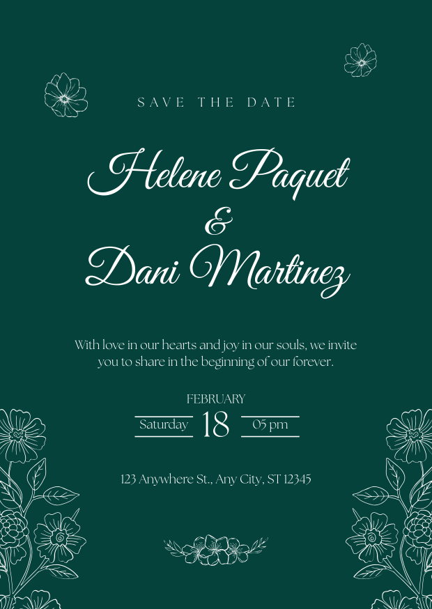 Green Floral Elegant Wedding Invitation — A Canva template pack for wedding invitations featuring green floral elegant designs. Ideal for couples planning a botan
