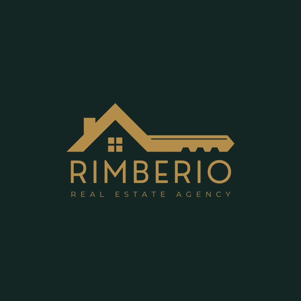 Gold and Green Real Estate Agency Logo — A set of Canva templates for creating a real estate agency logo with a gold and green color scheme, intended for agents