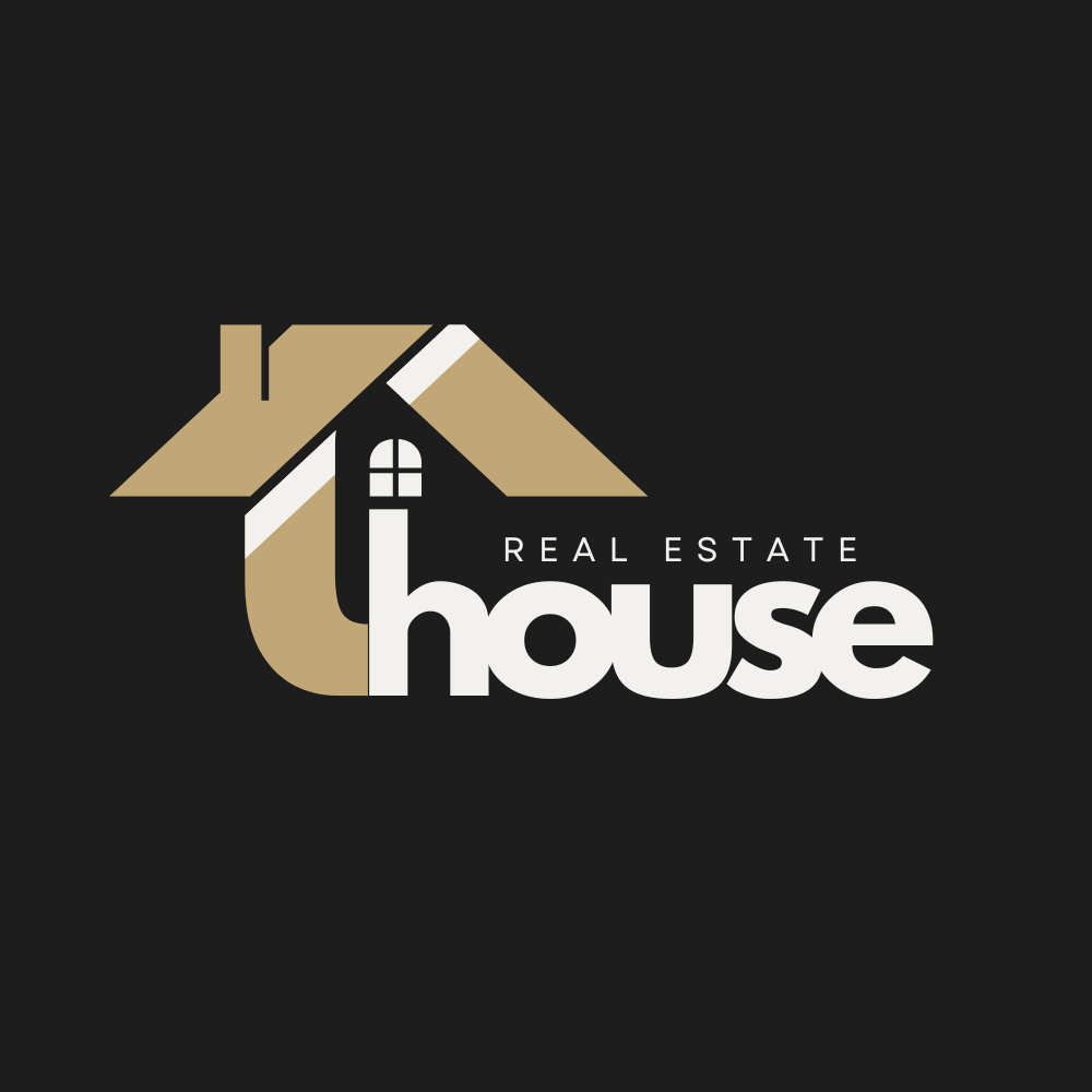 Brow and White Bold Real Estate Logo — A Canva template pack for creating bold brown and white real estate logos, designed for agents and brokers seeking a pro