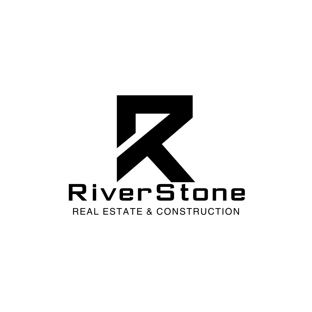 Black Modern Initial R Real Estate Logo — A Canva template pack for creating a real estate logo featuring a modern black initial 'R' design, intended for agents o