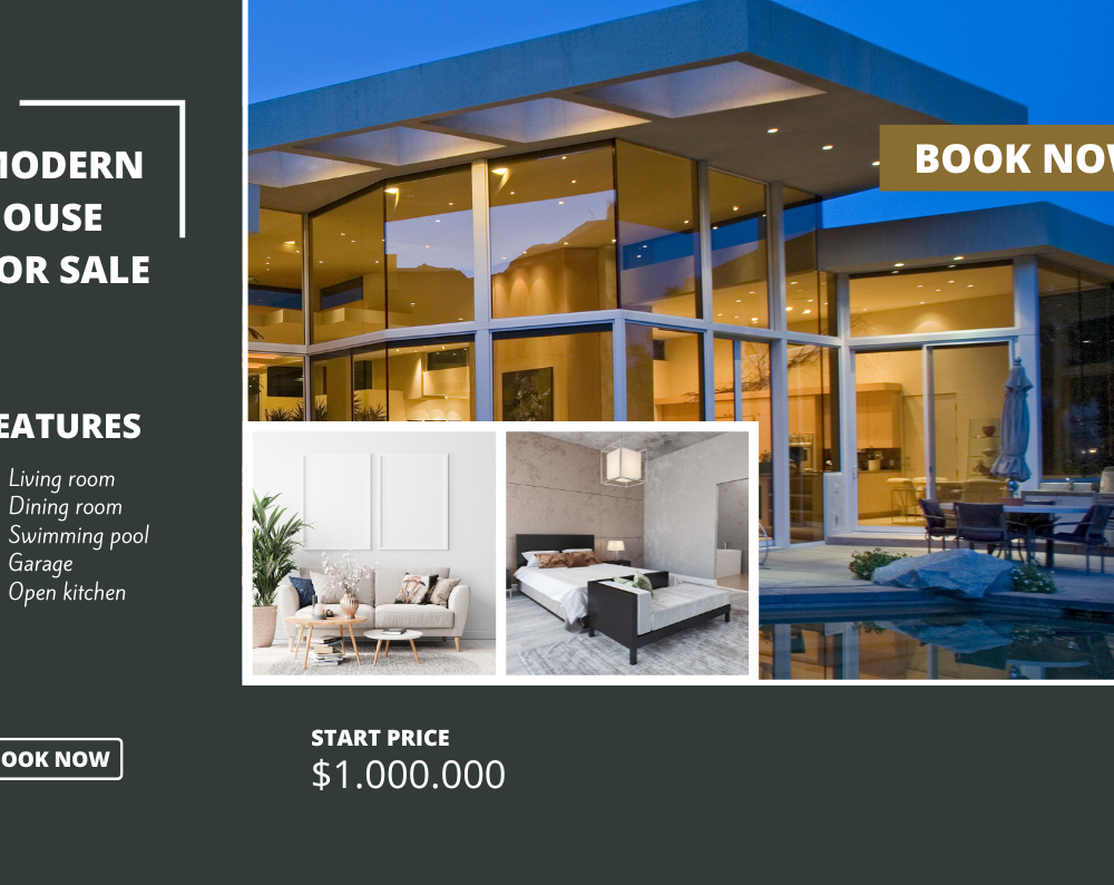 Real Estate (Poster) Landscape) — A Canva template pack for real estate agents needing landscape poster designs to market property listings, open houses,