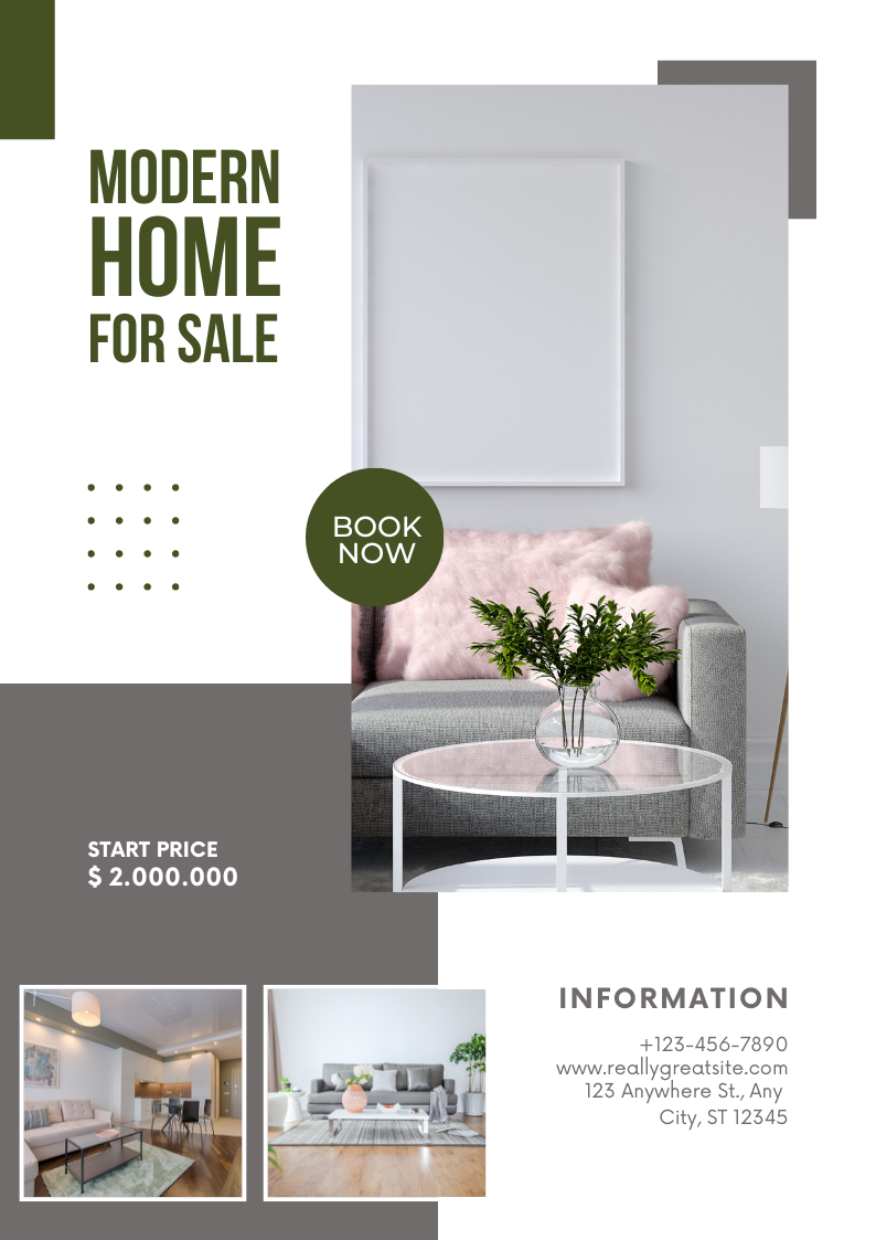 Real Estate (Poster) — A set of Canva templates for real estate posters, designed for agents and brokers to create property listings, open hous