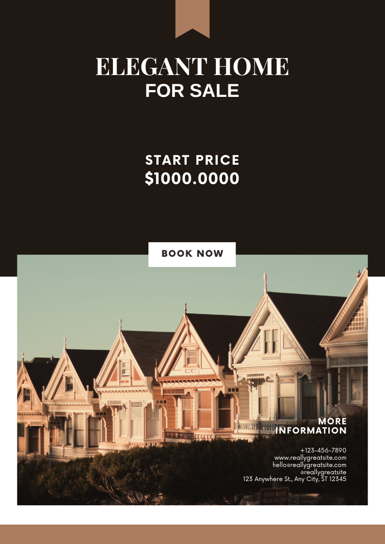 Real Estate (Poster) — A set of Canva poster templates for real estate professionals to market properties. Includes editable layouts for open h