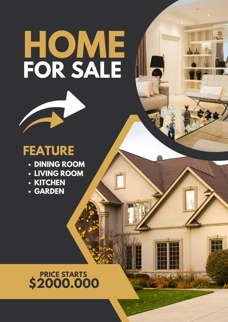 Brown Modern Real Estate (Poster) — A set of Canva poster templates for real estate agents, featuring a brown modern design. Suitable for property listings