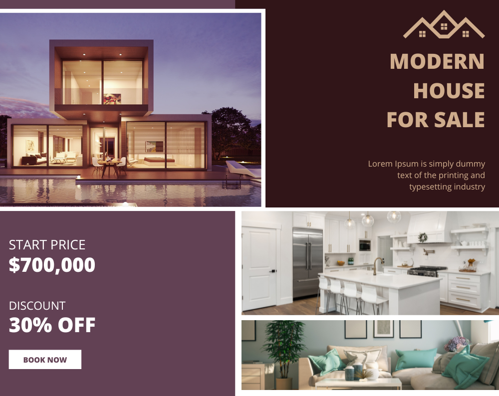 Real Estate Poster Landscape — A Canva template pack for real estate agents needing landscape-format posters. Includes multiple editable designs for pr