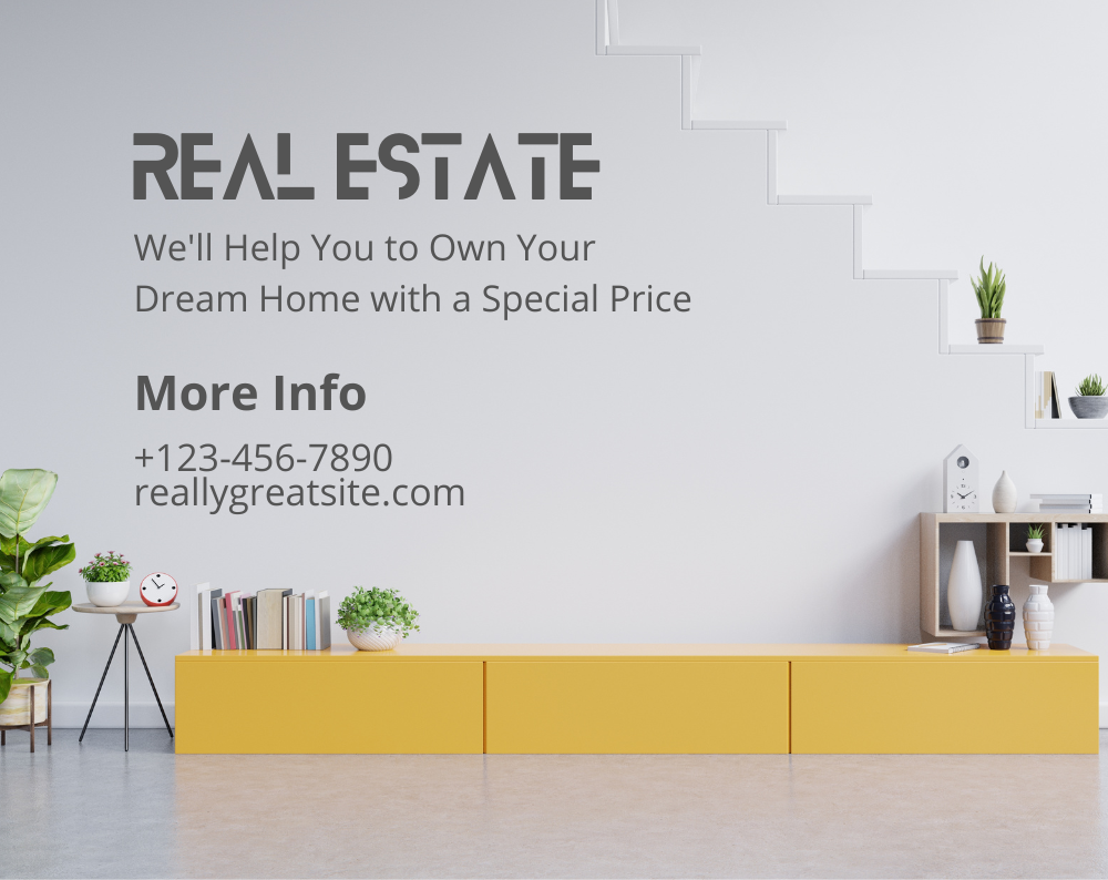 REAL ESTATE (Poster (Landscape)) — A Canva template pack for real estate agents needing landscape poster designs. Includes editable layouts for property li