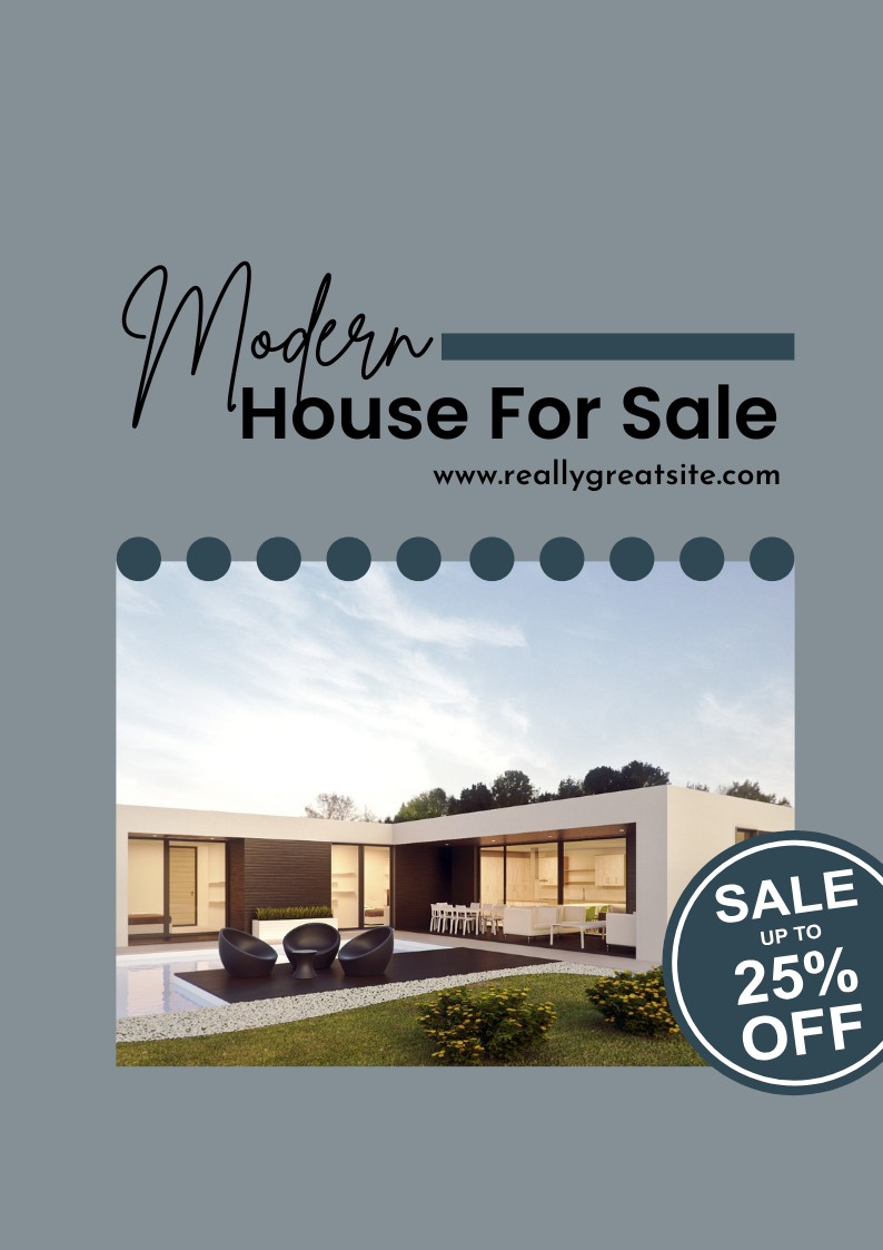 Blue Simple Real Estate Poster — A set of Canva templates for creating simple blue real estate posters, designed for agents and brokers needing quick, pr