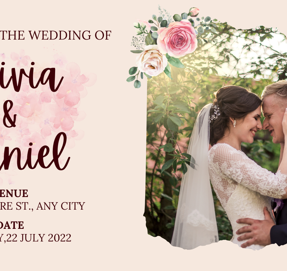 Pink Floral Wedding Banner — A set of Canva templates for wedding banners featuring pink floral designs. Ideal for brides or planners creating person