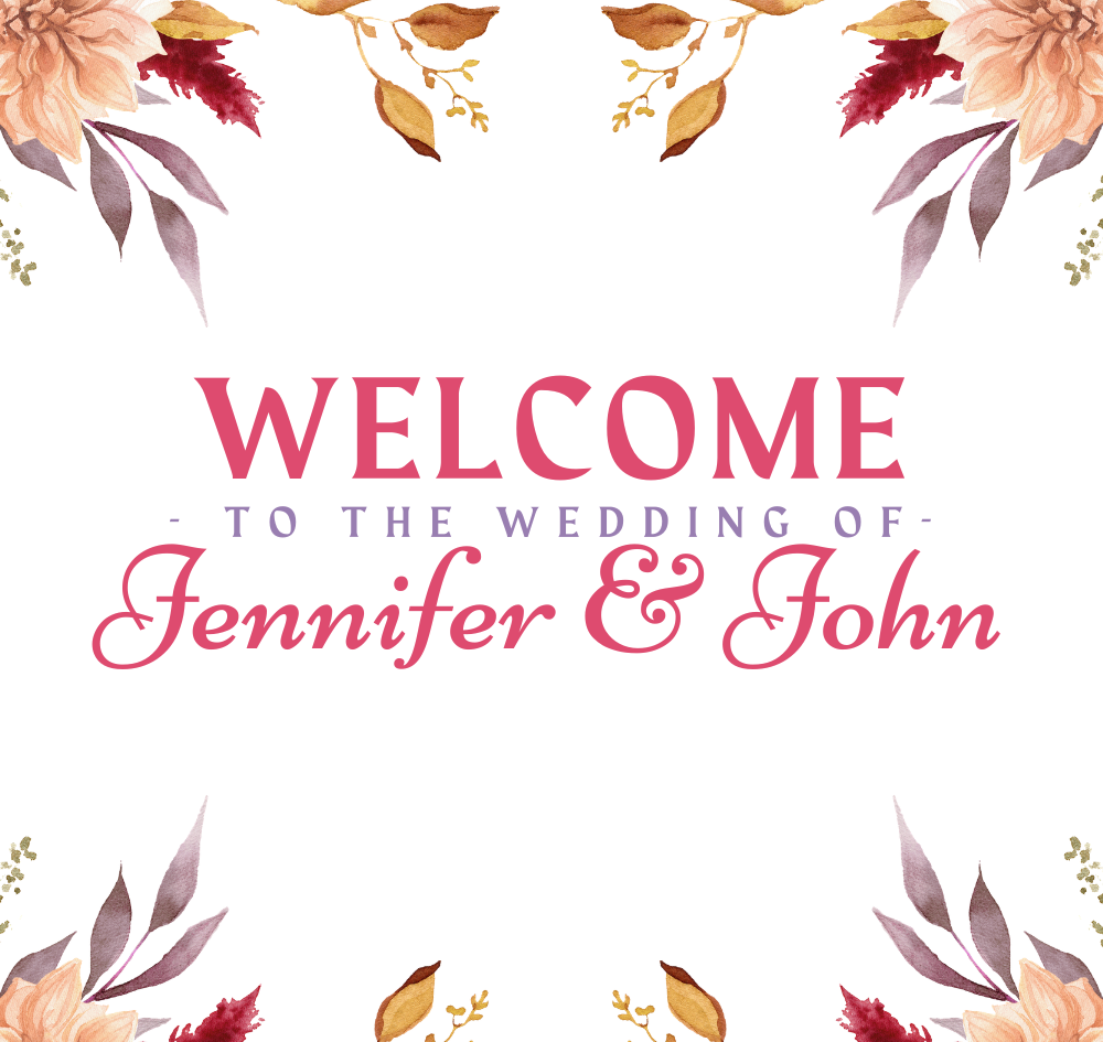 Pink Modern Colorful Watercolor Floral Wedding Banner — A set of Canva templates for wedding banners, featuring pink and colorful watercolor floral designs. Ideal for brides or