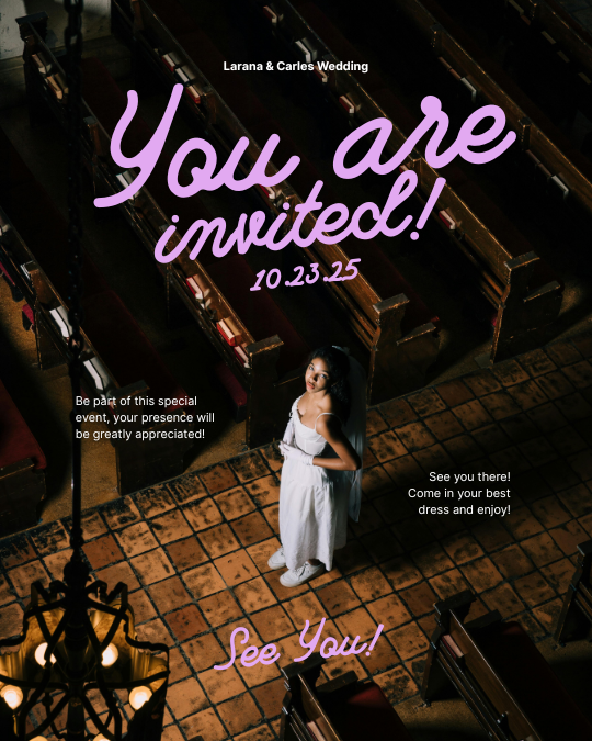 Purple Modern Wedding Invitation Instagram Post — A set of Canva templates for Instagram posts, featuring a purple modern wedding invitation design. Ideal for couples or 