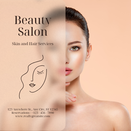 Cream and Brown Beauty Salon Instagram Post — A set of Canva templates for beauty salons, featuring cream and brown tones. Designed for Instagram posts to promote ser