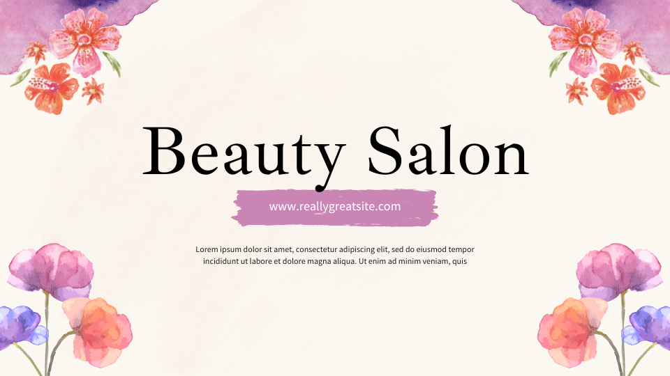 Cream and Pink Watercolor Beauty Salon Presentation — A Canva template pack for beauty salon presentations, featuring cream and pink watercolor designs. Ideal for salon owner