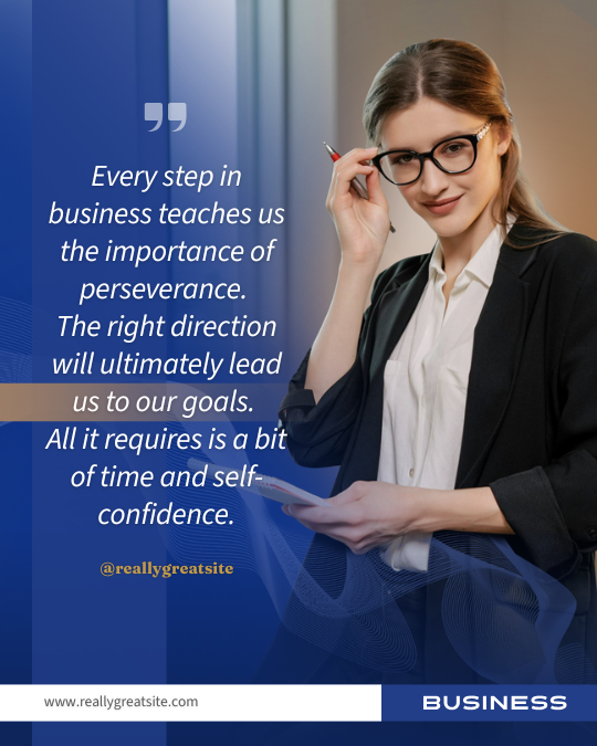 Blue Business Qoutes Motivation Instagram Post — A set of Canva templates for creating motivational Instagram posts with a blue business theme. Designed for entrepreneur