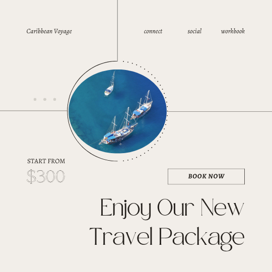 White Elegant Travel Promotion Instagram Post — A set of Canva templates for creating Instagram posts promoting travel. Designed for travel agents, bloggers, or busines