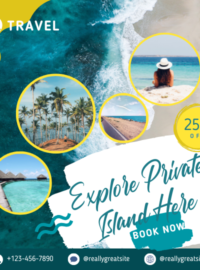 Yellow and White Photo Travel Promo Instagram Post