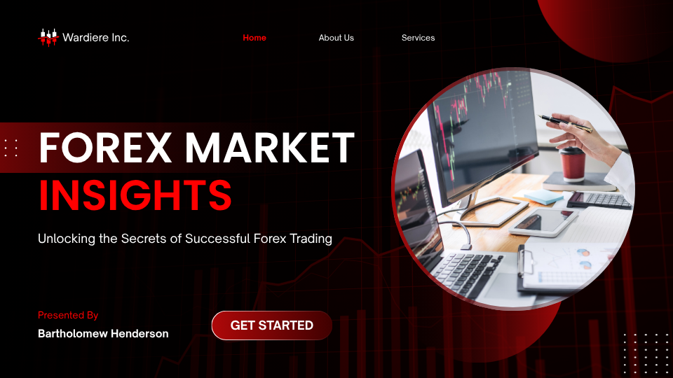 Red and Black Modern Forex Market Insights Presentation — A set of Canva templates for creating a presentation on forex market insights, designed for traders and financial analys