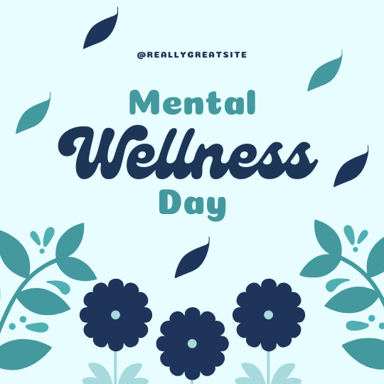 Blue Mental Wellness Day Instagram Post — A Canva template pack for creating Instagram posts about mental wellness, specifically designed for ADHD awareness. Incl