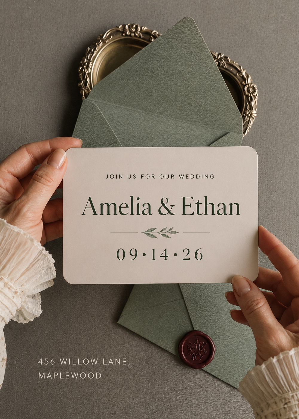 Beige and Brown Elegant Wedding Invitation Instagram Post — A set of Canva templates for elegant beige and brown wedding invitation Instagram posts, designed for couples planning a