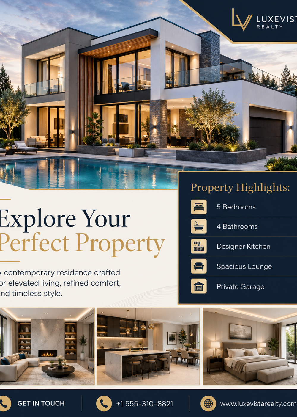 Beige and Gray Modern Real Estate Instagram Post — A set of Canva templates for real estate professionals to create beige and gray Instagram posts, designed for agents or 