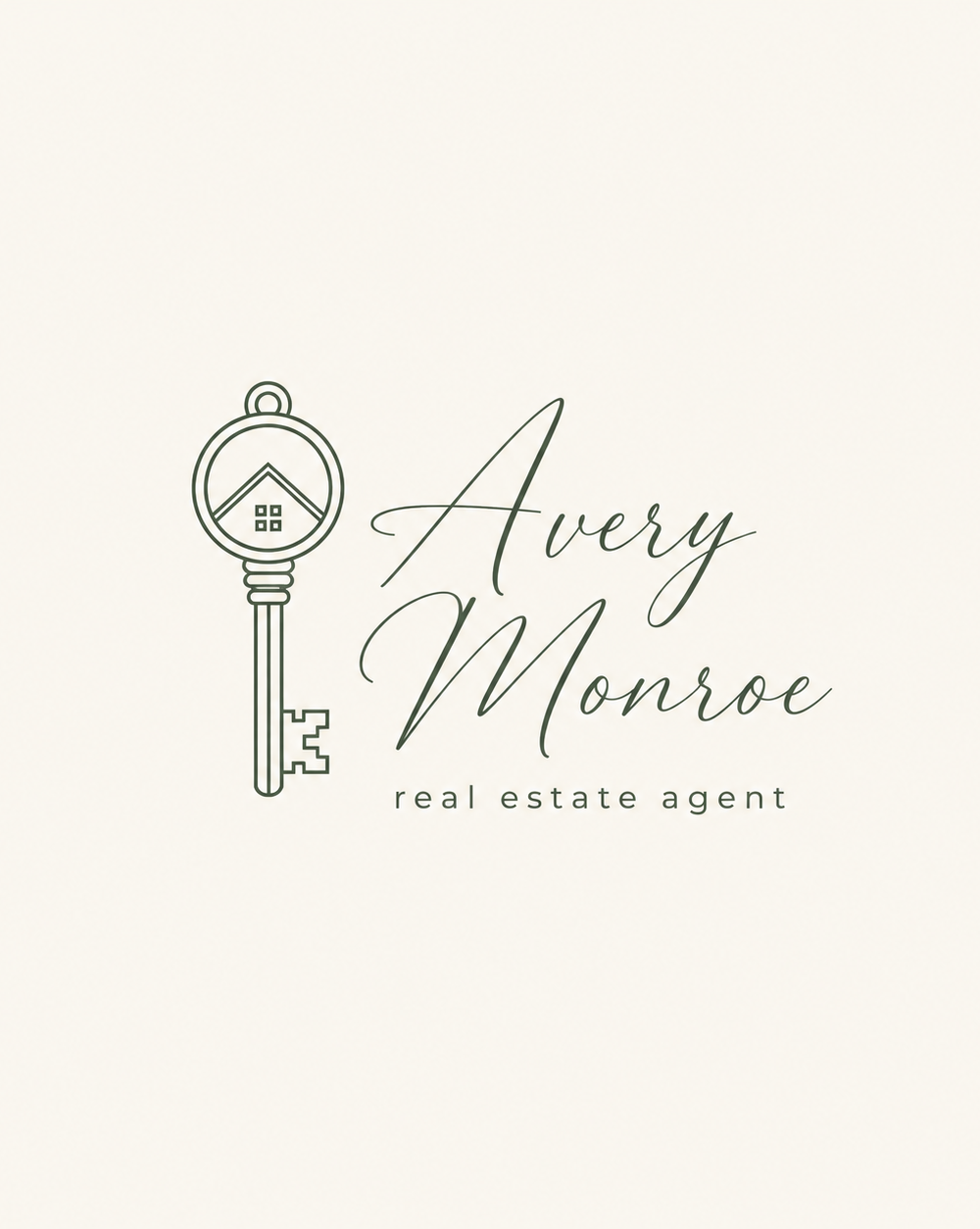 Beige Black Handdrawn Line Art Real Estate Agent Logo — A set of Canva templates for creating a beige and black hand-drawn line art logo for real estate agents. Ideal for agent