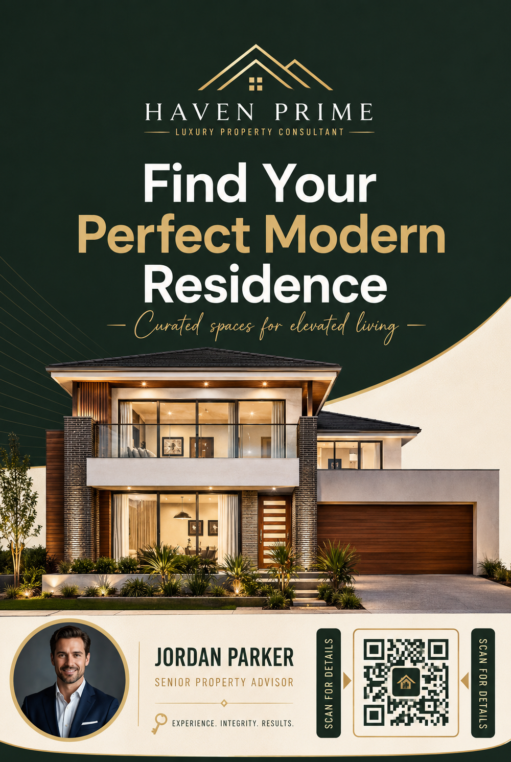 Black and Gold Luxury Real Estate Poster — A Canva template pack for real estate agents needing a black and gold luxury poster design to showcase high-end property