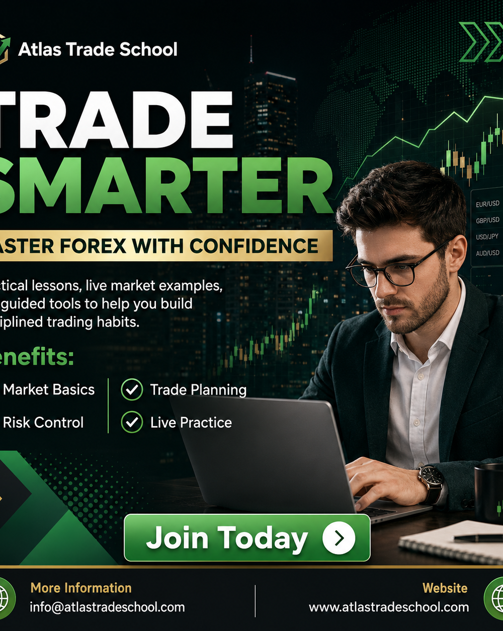 Blue And White Modern Trade Wisely Learn Forex To Succeed Instagram Post — A set of Canva templates for creating Instagram posts about forex trading education. Designed for traders and educators 