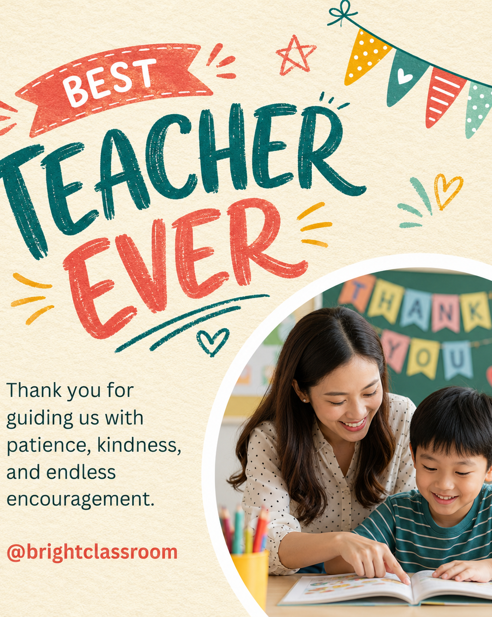 Blue Navy Simple Happy Teacher's Day Instagram Post — A set of Canva templates for creating a simple, navy blue Teacher's Day Instagram post. Designed for educators or school