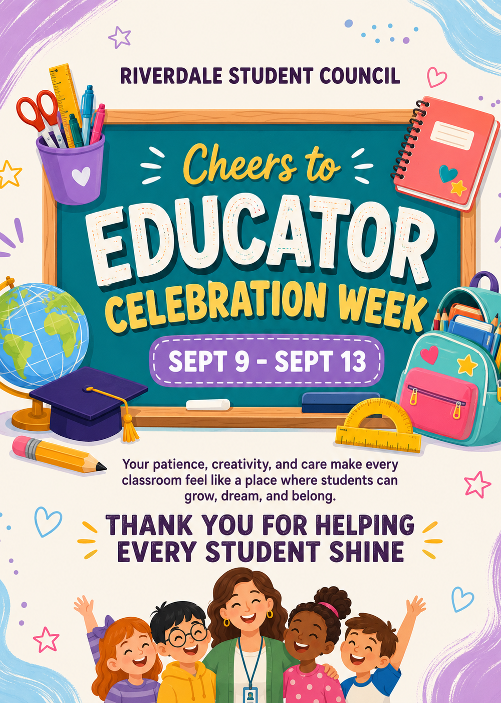 Colorful Illustrative Teacher Appreciation Week Instagram Post — A set of colorful, illustrative Canva templates for Teacher Appreciation Week Instagram posts, designed for educators to