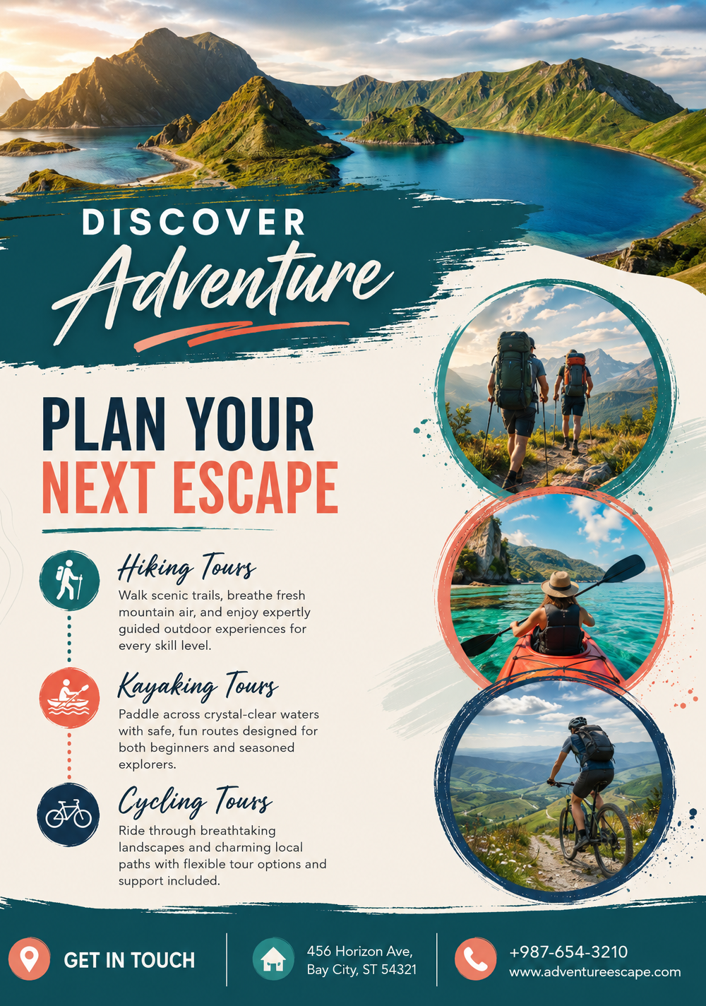 Colorful Travel Agency Flyer — A set of colorful Canva templates for travel agency flyers, designed for travel agents and marketers to promote vacation