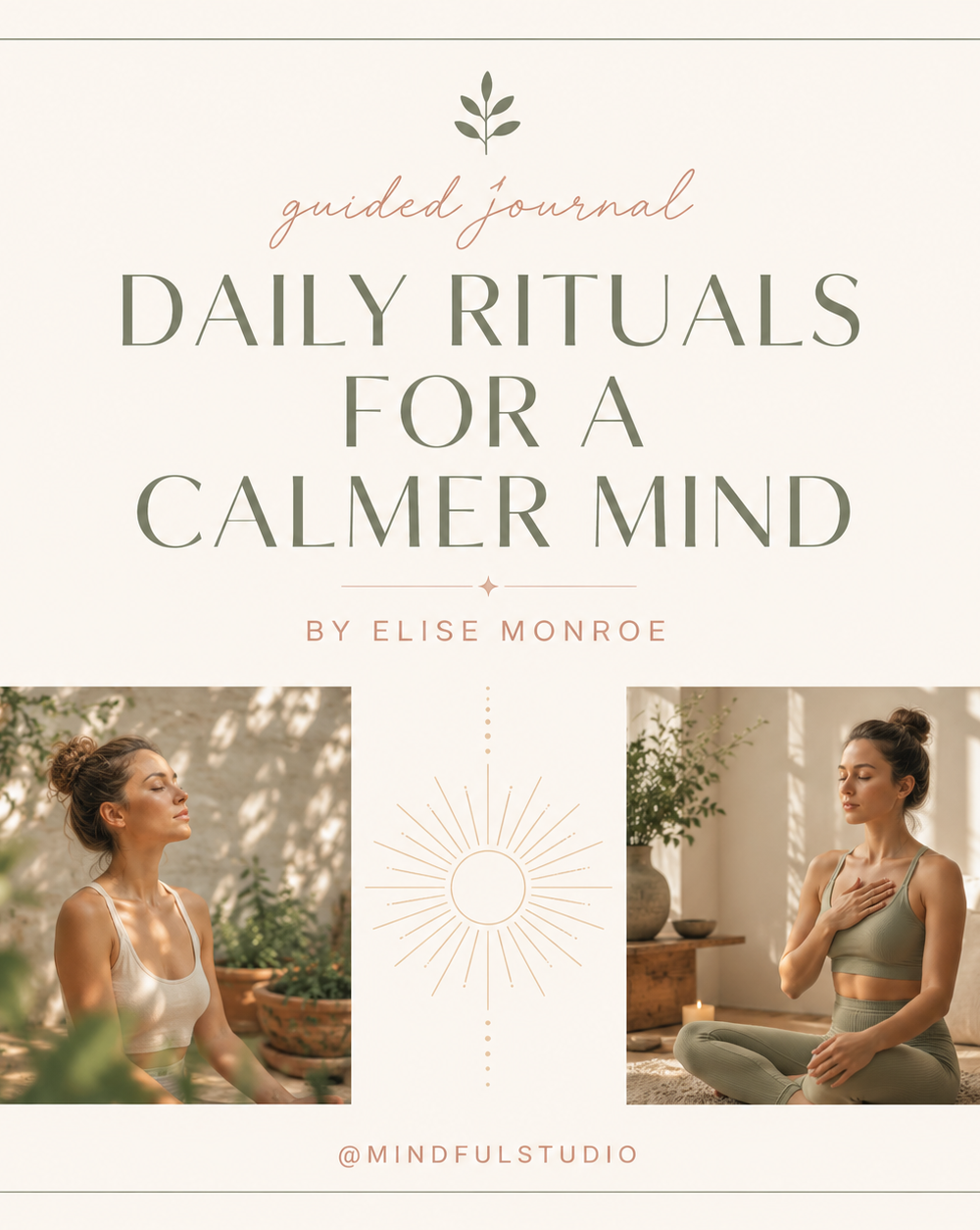 Cream Minimal Mindfulness Instagram Post — A Canva template pack for creating minimalist mindfulness Instagram posts. Designed for wellness coaches and content cre
